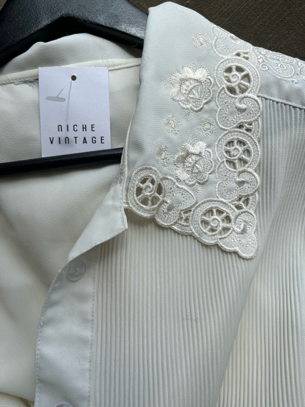 Vintage Button Up White Embroidered